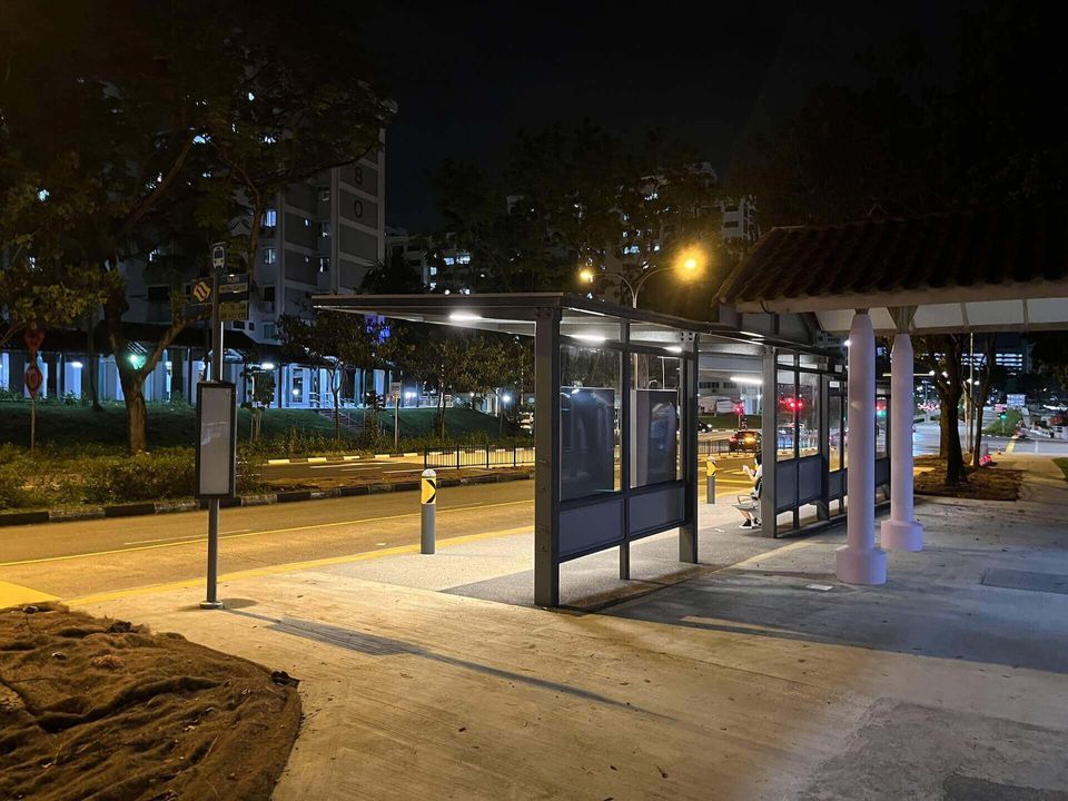A picture of the bus stop where I live